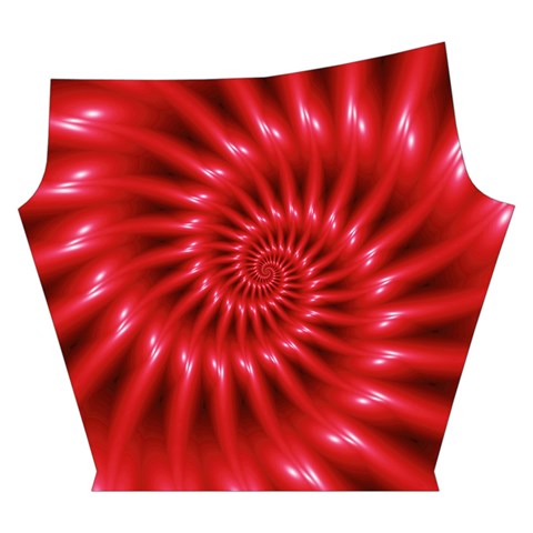 Glossy Red Spiral Fractal Yoga Cropped Leggings from ArtsNow.com Left