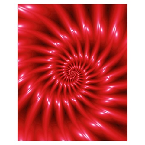 Glossy Red Spiral Fractal Drawstring Pouch (XL) from ArtsNow.com Front