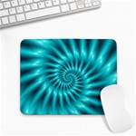 Glossy Turquoise Spiral Fractal  Small Mousepad