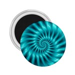 Glossy Turquoise Spiral Fractal  2.25  Magnet