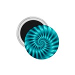 Glossy Turquoise Spiral Fractal  1.75  Magnet