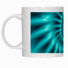 Glossy Turquoise Spiral Fractal  White Mug from ArtsNow.com Left