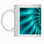 Glossy Turquoise Spiral Fractal  White Mug