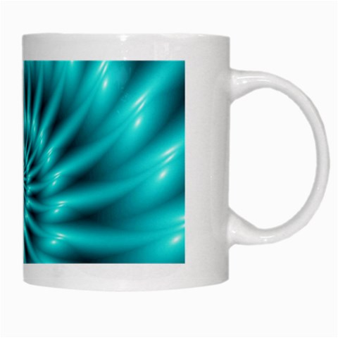 Glossy Turquoise Spiral Fractal  White Mug from ArtsNow.com Right