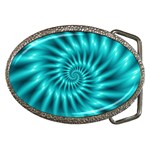 Glossy Turquoise Spiral Fractal  Belt Buckle