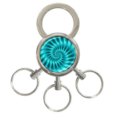 Glossy Turquoise Spiral Fractal  3 Front