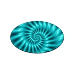 Glossy Turquoise Spiral Fractal  Sticker (Oval)