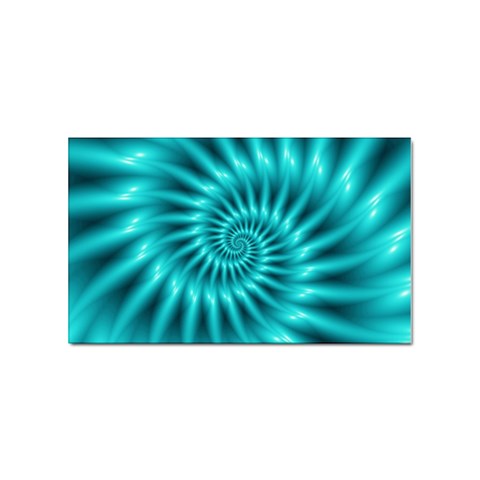 Glossy Turquoise Spiral Fractal  Sticker (Rectangular) from ArtsNow.com Front