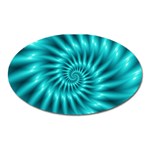 Glossy Turquoise Spiral Fractal  Magnet (Oval)