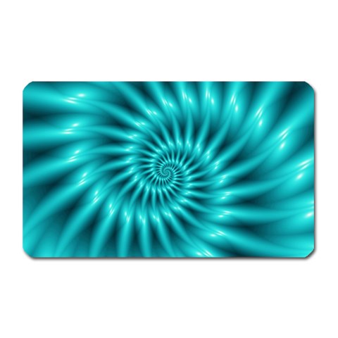 Glossy Turquoise Spiral Fractal  Magnet (Rectangular) from ArtsNow.com Front