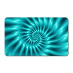 Glossy Turquoise Spiral Fractal  Magnet (Rectangular)