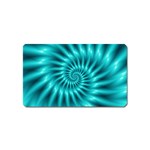 Glossy Turquoise Spiral Fractal  Magnet (Name Card)