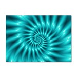 Glossy Turquoise Spiral Fractal  Sticker A4 (10 pack)