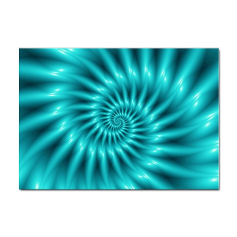 Glossy Turquoise Spiral Fractal  Sticker A4 (100 pack) from ArtsNow.com Front