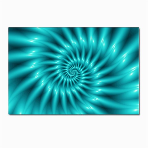 Glossy Turquoise Spiral Fractal  Postcard 4 x 6  (Pkg of 10) from ArtsNow.com Front