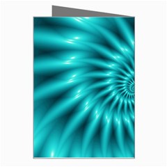 Glossy Turquoise Spiral Fractal  Greeting Card from ArtsNow.com Right