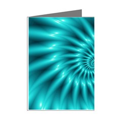 Glossy Turquoise Spiral Fractal  Mini Greeting Cards (Pkg of 8) from ArtsNow.com Right