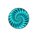 Glossy Turquoise Spiral Fractal  Hat Clip Ball Marker