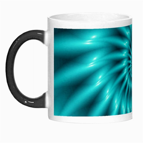 Glossy Turquoise Spiral Fractal  Morph Mug from ArtsNow.com Left