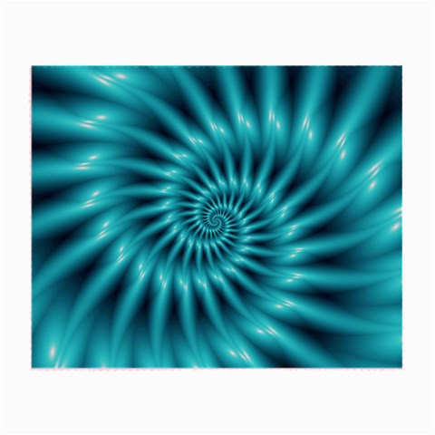 Glossy Turquoise Spiral Fractal  Small Glasses Cloth from ArtsNow.com Front