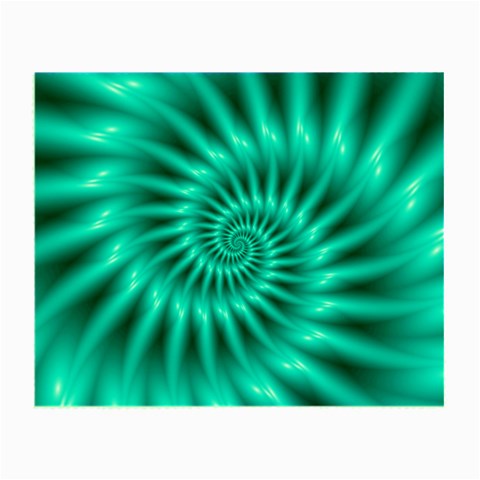 Glossy Turquoise Spiral Fractal  Small Glasses Cloth from ArtsNow.com Front