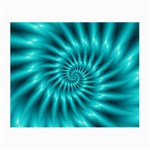 Glossy Turquoise Spiral Fractal  Small Glasses Cloth