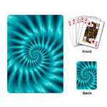 Glossy Turquoise Spiral Fractal  Playing Cards Single Design