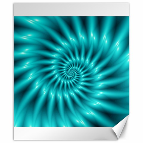 Glossy Turquoise Spiral Fractal  Canvas 8  x 10  from ArtsNow.com 8.15 x9.66  Canvas - 1