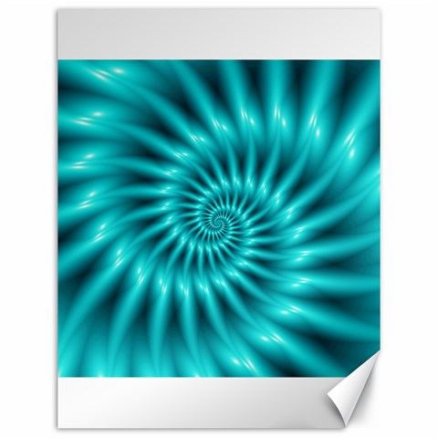 Glossy Turquoise Spiral Fractal  Canvas 12  x 16  from ArtsNow.com 11.86 x15.41  Canvas - 1