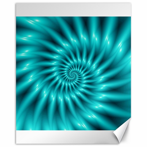 Glossy Turquoise Spiral Fractal  Canvas 16  x 20  from ArtsNow.com 15.75 x19.29  Canvas - 1