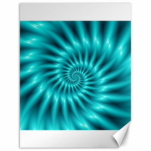 Glossy Turquoise Spiral Fractal  Canvas 18  x 24  from ArtsNow.com 17.8 x23.08  Canvas - 1