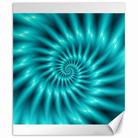 Glossy Turquoise Spiral Fractal  Canvas 20  x 24  from ArtsNow.com 19.57 x23.15  Canvas - 1