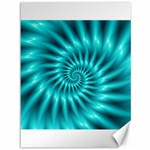 Glossy Turquoise Spiral Fractal  Canvas 36  x 48 