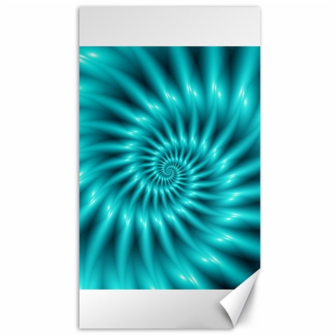 Glossy Turquoise Spiral Fractal  Canvas 40  x 72  from ArtsNow.com 39.28 x69.23  Canvas - 1