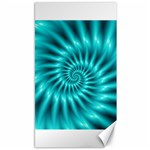 Glossy Turquoise Spiral Fractal  Canvas 40  x 72 