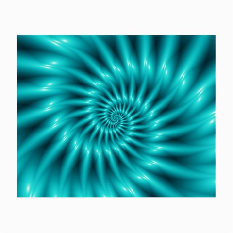 Glossy Turquoise Spiral Fractal  Small Glasses Cloth (2 Sides) from ArtsNow.com Front