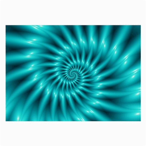 Glossy Turquoise Spiral Fractal  Large Glasses Cloth from ArtsNow.com Front