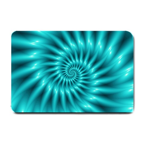 Glossy Turquoise Spiral Fractal  Small Doormat from ArtsNow.com 24 x16  Door Mat