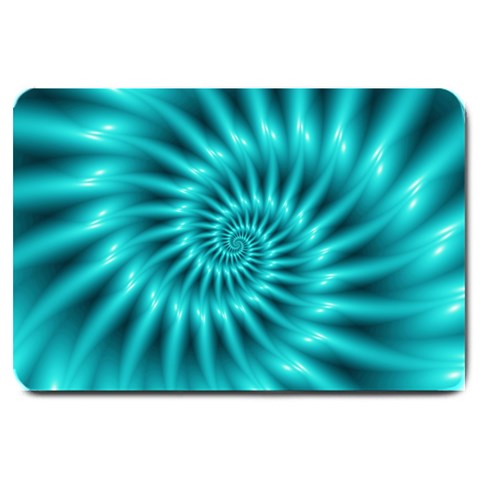 Glossy Turquoise Spiral Fractal  Large Doormat from ArtsNow.com 30 x20  Door Mat