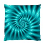 Glossy Turquoise Spiral Fractal  Standard Cushion Case (One Side)