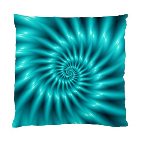 Glossy Turquoise Spiral Fractal  Standard Cushion Case (Two Sides) from ArtsNow.com Back