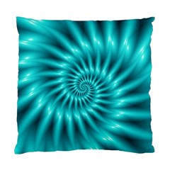 Glossy Turquoise Spiral Fractal  Standard Cushion Case (Two Sides) from ArtsNow.com Back