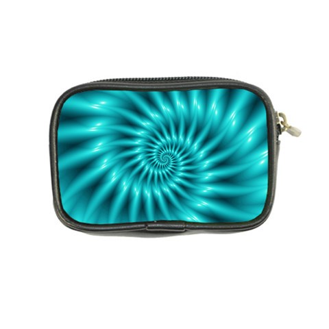 Glossy Turquoise Spiral Fractal  Coin Purse from ArtsNow.com Back