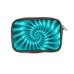 Glossy Turquoise Spiral Fractal  Coin Purse from ArtsNow.com Back