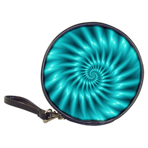 Glossy Turquoise Spiral Fractal  Classic 20 Front