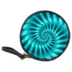 Glossy Turquoise Spiral Fractal  Classic 20-CD Wallet