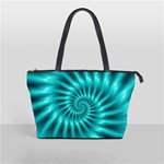 Glossy Turquoise Spiral Fractal  Classic Shoulder Handbag