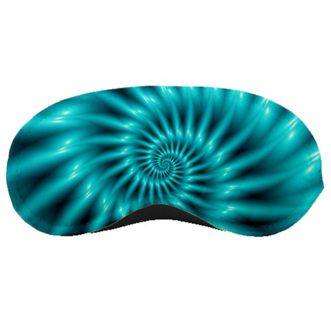 Glossy Turquoise Spiral Fractal  Sleeping Mask from ArtsNow.com Front