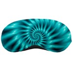 Glossy Turquoise Spiral Fractal  Sleeping Mask