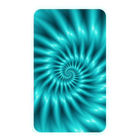 Glossy Turquoise Spiral Fractal  Memory Card Reader (Rectangular) from ArtsNow.com Front